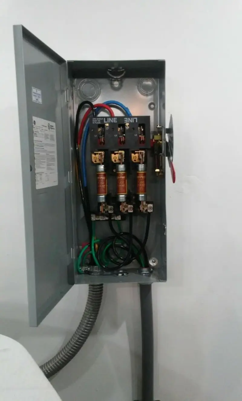 Three-phase disconnect switch installed for Electrical Wiring & Rewiring in Jenks
